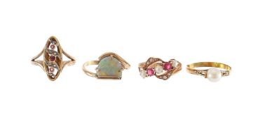 A collection of gem set rings