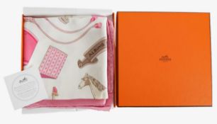 An Hermès Albums de Colportage silk scarf