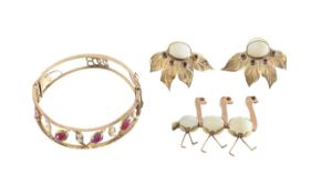 A collection of opal set jewellery