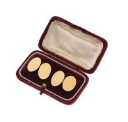 A cased pair of 18ct gold cufflinks