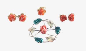 A collection of Continental coral jewellery
