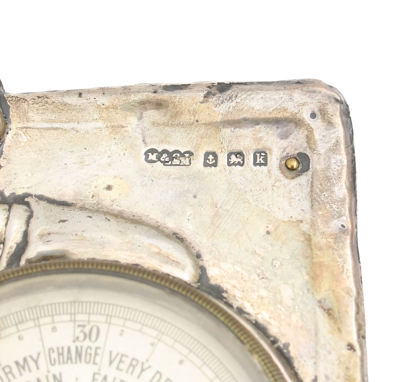 An Edwardian silver mounted desk barometer - Image 4 of 4