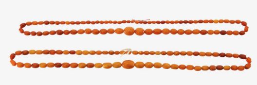 Two butterscotch amber necklaces