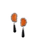 A pair of Art Deco style diamond ear pendants