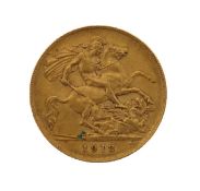 A George V 1912 gold half sovereign