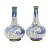 A pair of Chinese miniature cloisonne vases