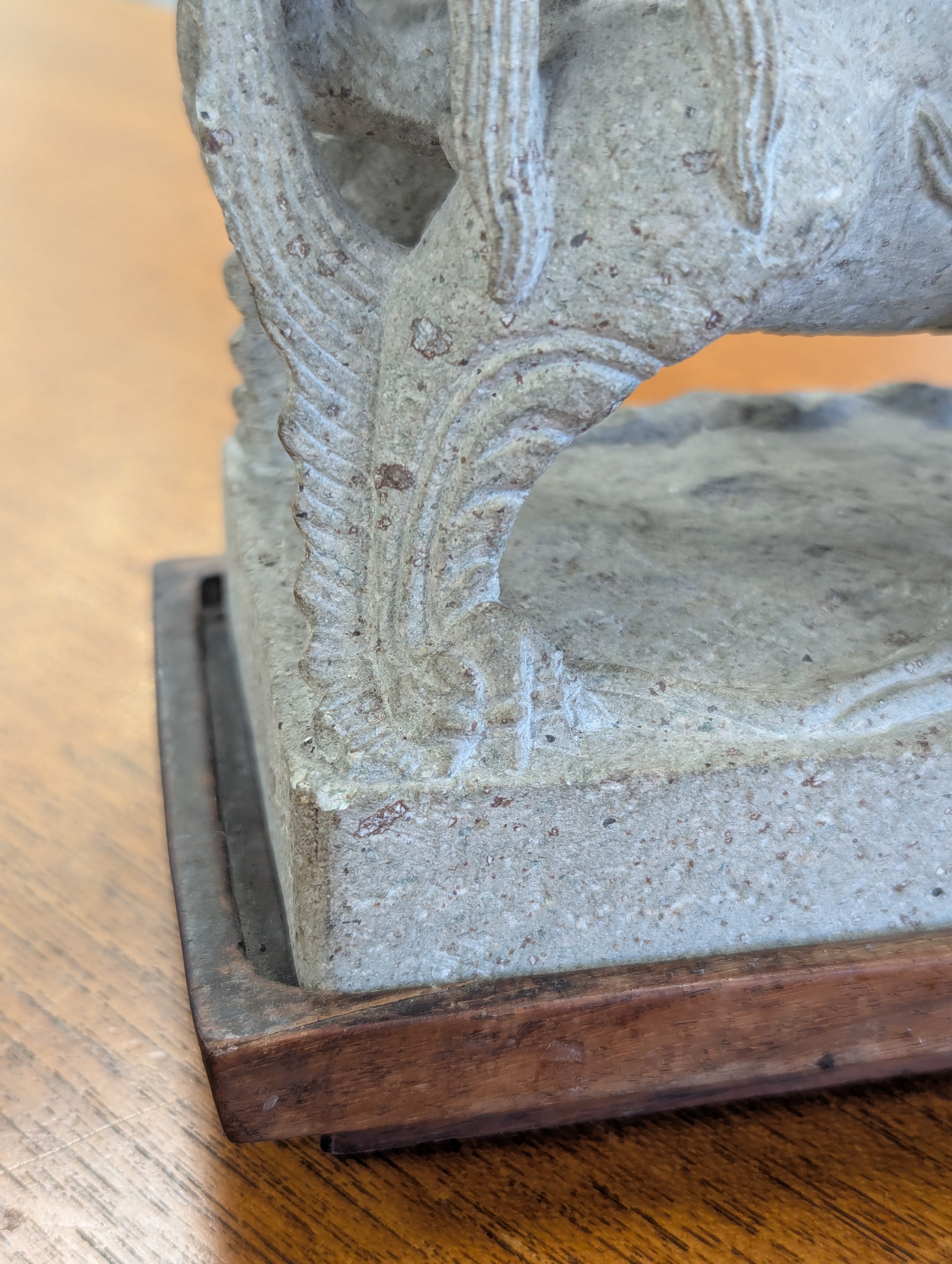 A pair of Chinese composite stone Buddhist temple lions - Image 29 of 37