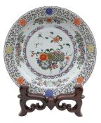 A large Chinese famille rose charger