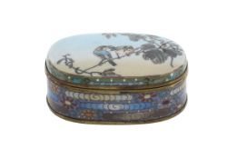 A Japanese cloisonné enamel box and cover