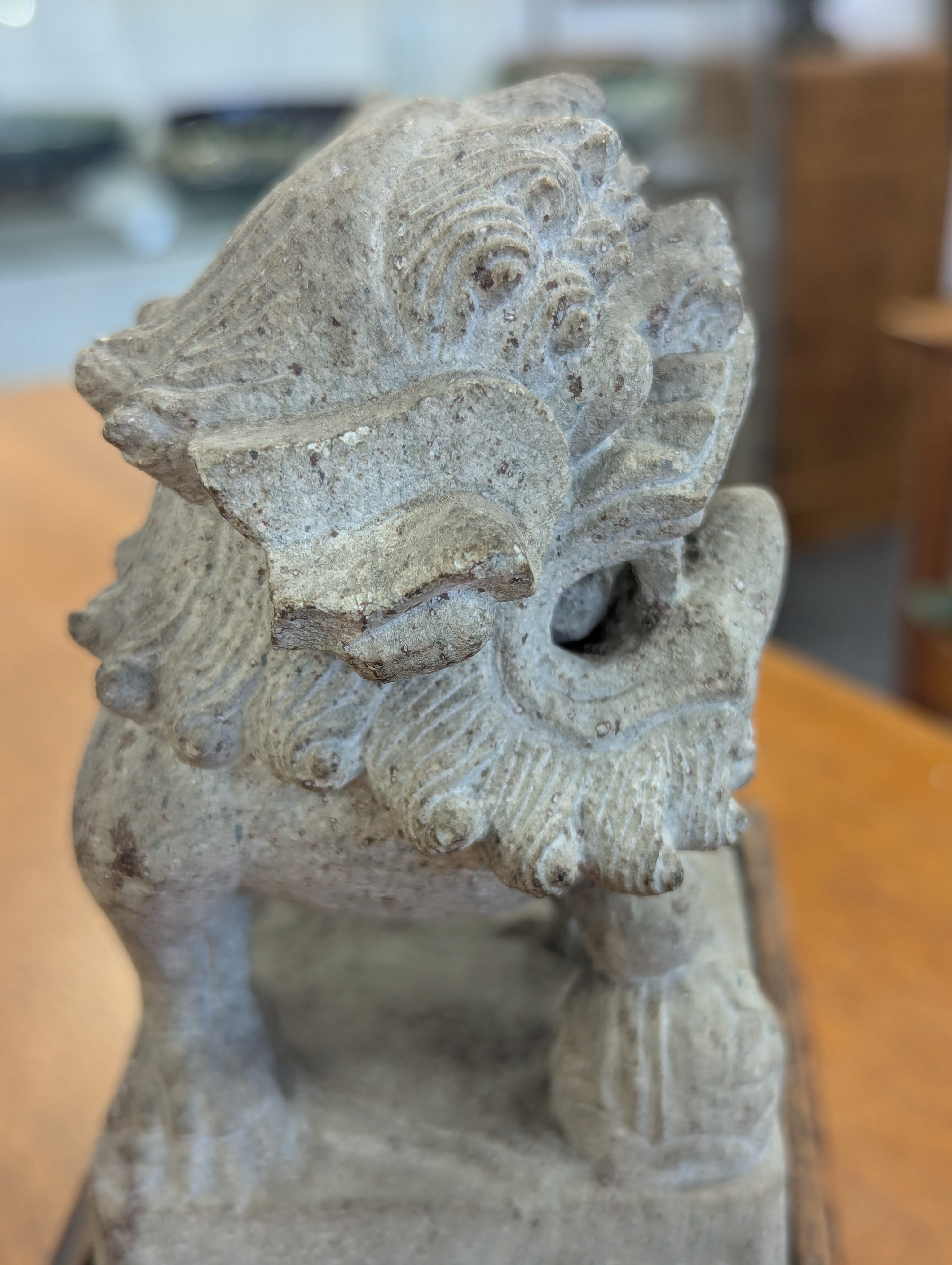 A pair of Chinese composite stone Buddhist temple lions - Image 11 of 37