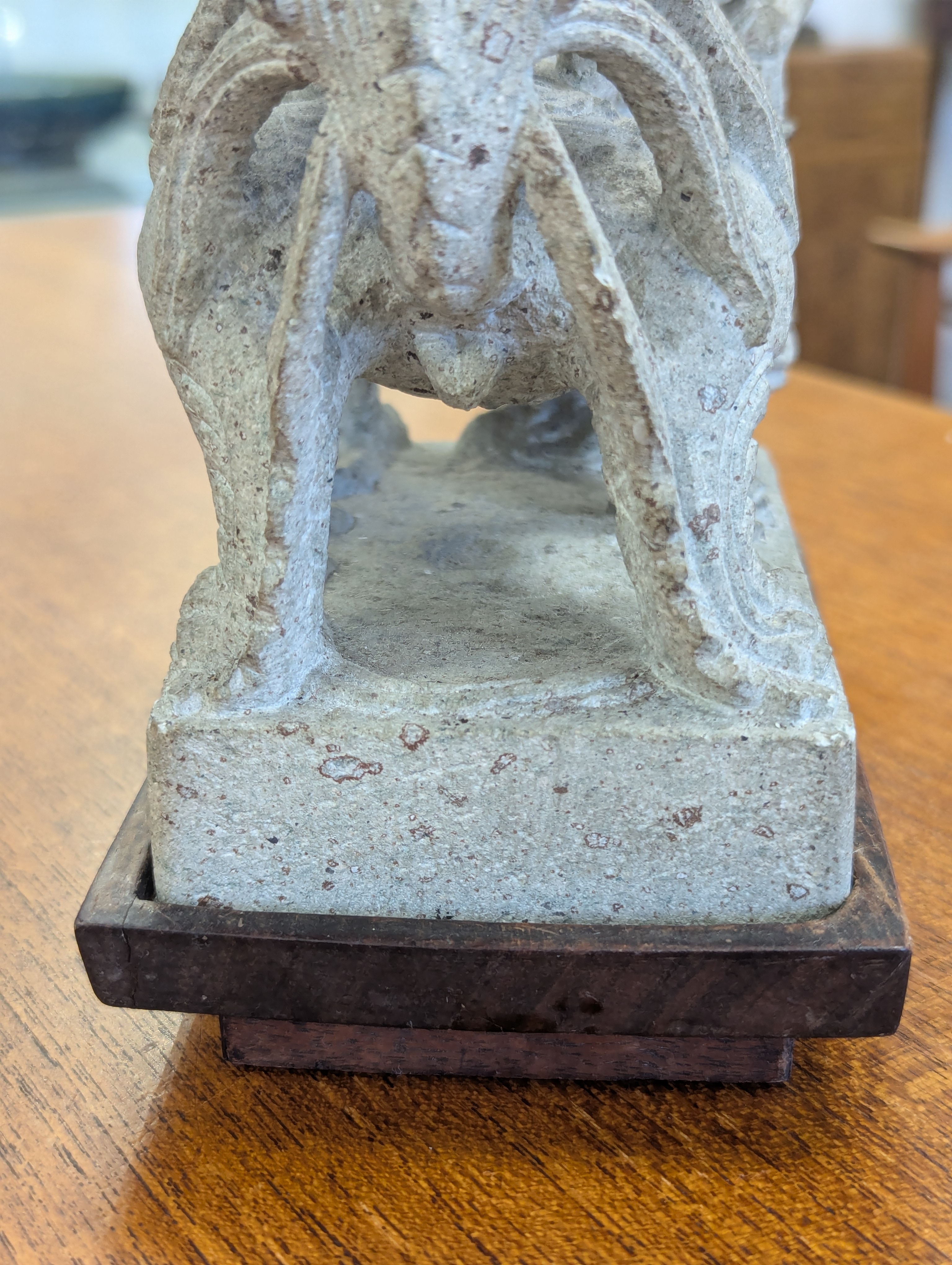 A pair of Chinese composite stone Buddhist temple lions - Image 28 of 37
