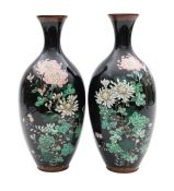 A pair of Japanese cloisonné vases