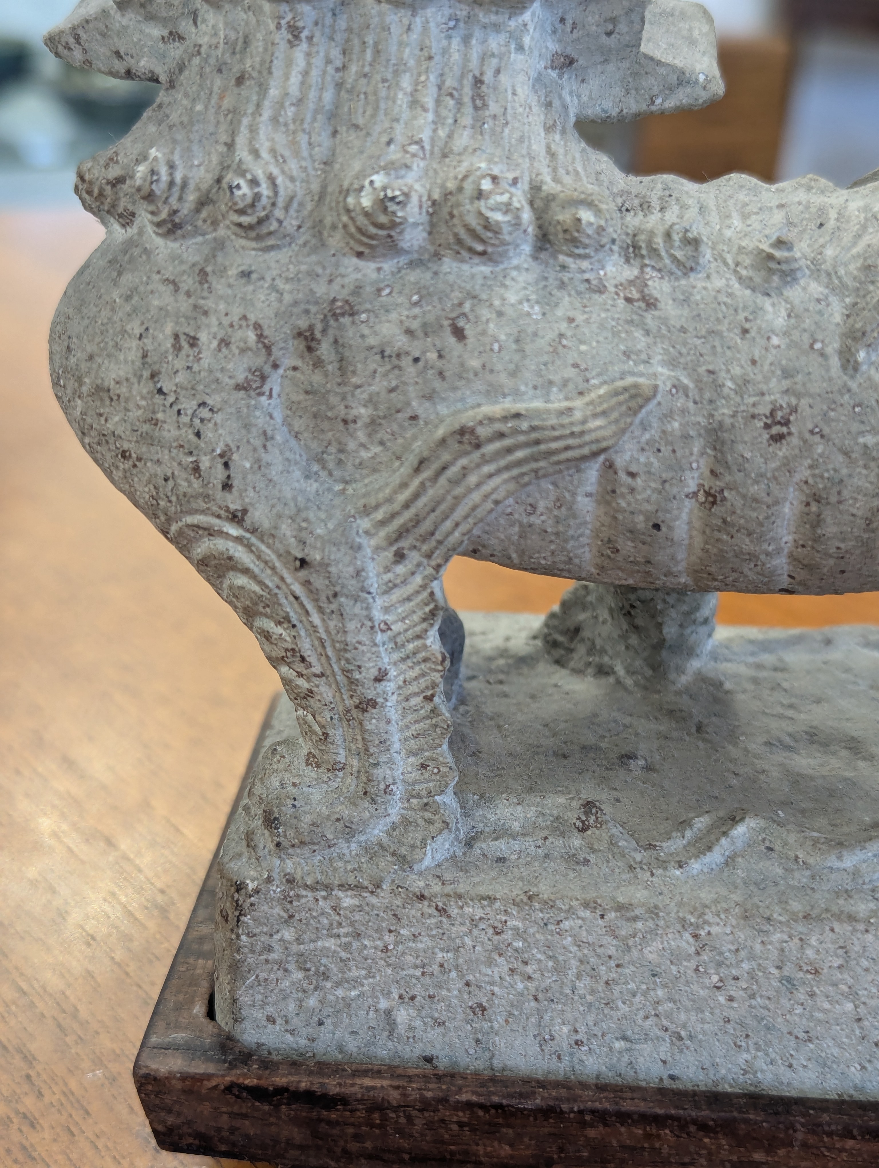 A pair of Chinese composite stone Buddhist temple lions - Image 23 of 37