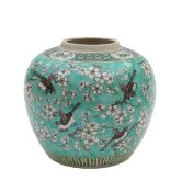 A Chinese famille verte porcelain ginger jar