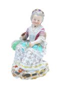 A Meissen porcelain figure of a lady