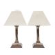 A pair of silver candlesticks, converted to lamps - Image 2 of 4