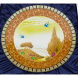A Royal Worcester 'Swallows at Dusk' porcelain pedestal bowl