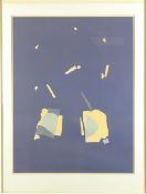 Attr. Nicolas de Staël (French, 1914-1955) 'Torn-paper collage on blue ground' 1952