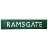 A large British Railways Ramsgate double sided enamel sign