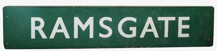 A large British Railways Ramsgate double sided enamel sign