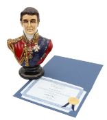 A Michael Sutty porcelain bust of the Duke of Wellington