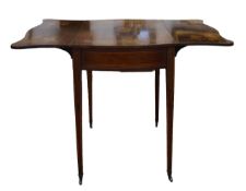 A mahogany and marquetry inlaid Pembroke table