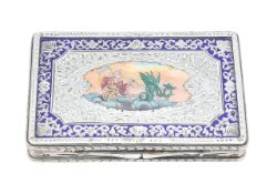 An American silver and enamel cigarette case