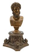 After the Antique, a gilt bronze bust of Zeus