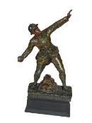 A bronzed figure of a French Soldier, 'En Premiere Ligne',