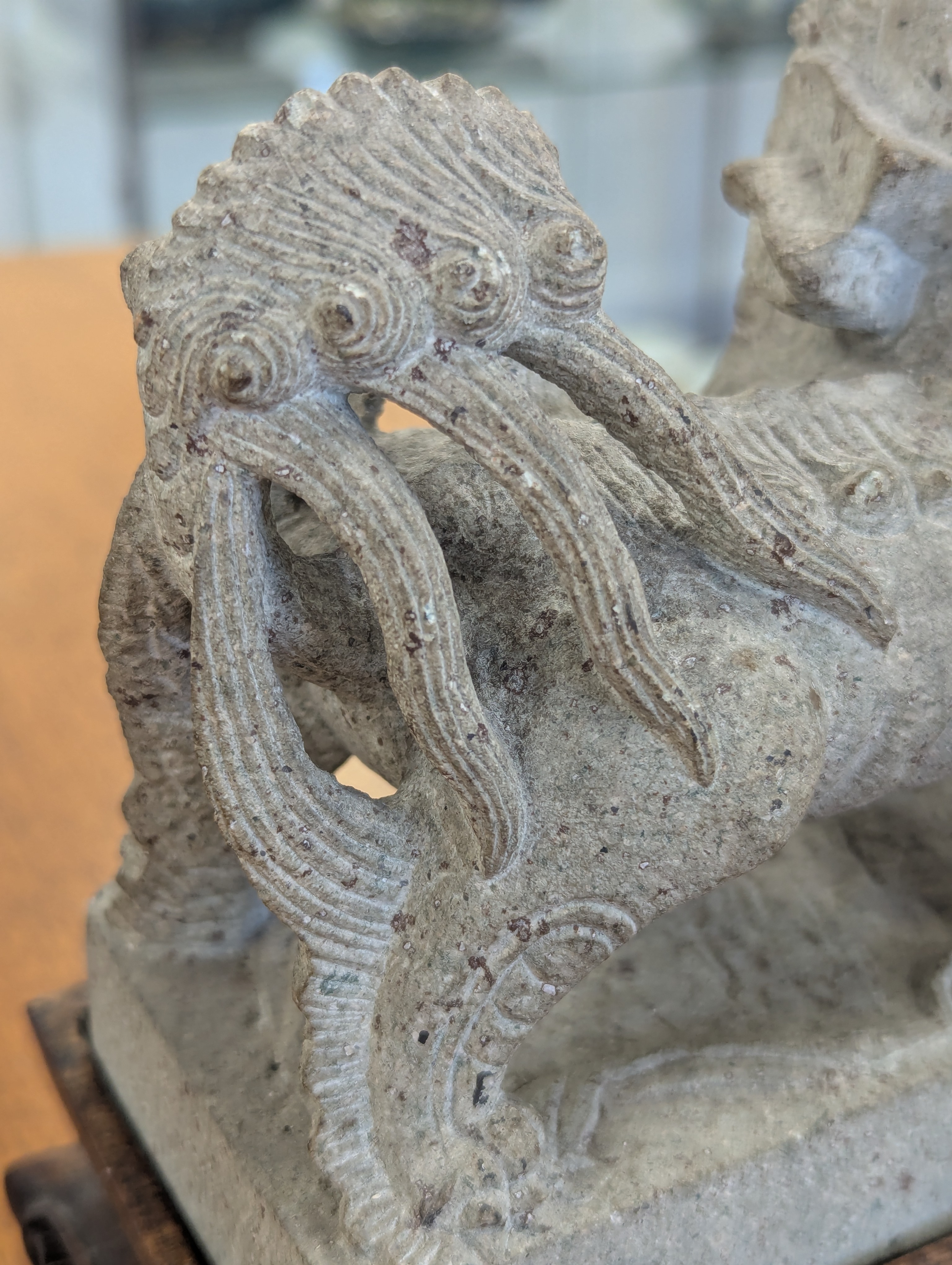 A pair of Chinese composite stone Buddhist temple lions - Image 5 of 37