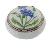 A Heinrich Levinger Art Nouveau guilloché enamel and silver box