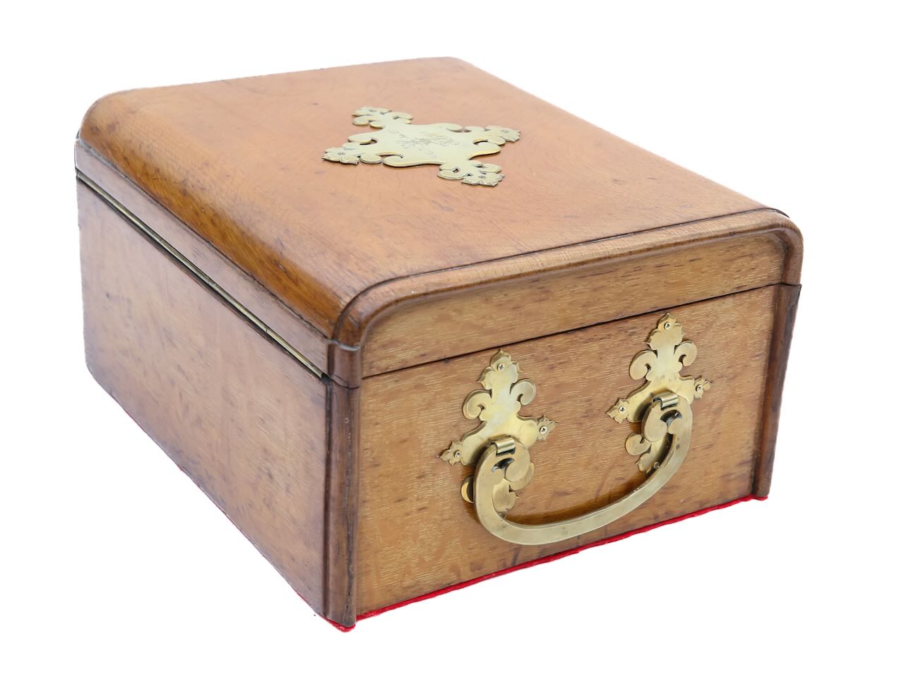 A Victorian oak jewellery or work box, with a Bramah lock - Image 5 of 5