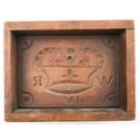 A William IV wooden cake or biscuit mould,