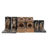 Three pairs of bookends