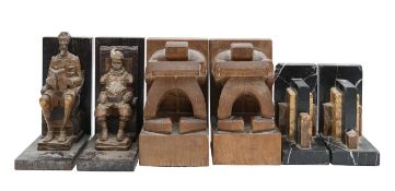 Three pairs of bookends