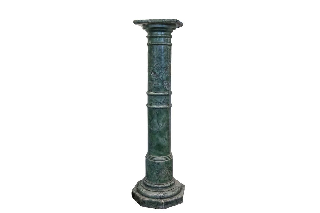 A serpentine green marble column - Image 1 of 2