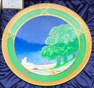 A Royal Worcester 'Lazy Days' porcelain pedestal bowl