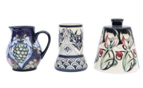 Two Moorcroft pottery vases and a jug