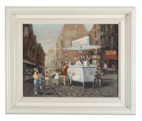 William Scudder (British, 20th century) Parisian street scene