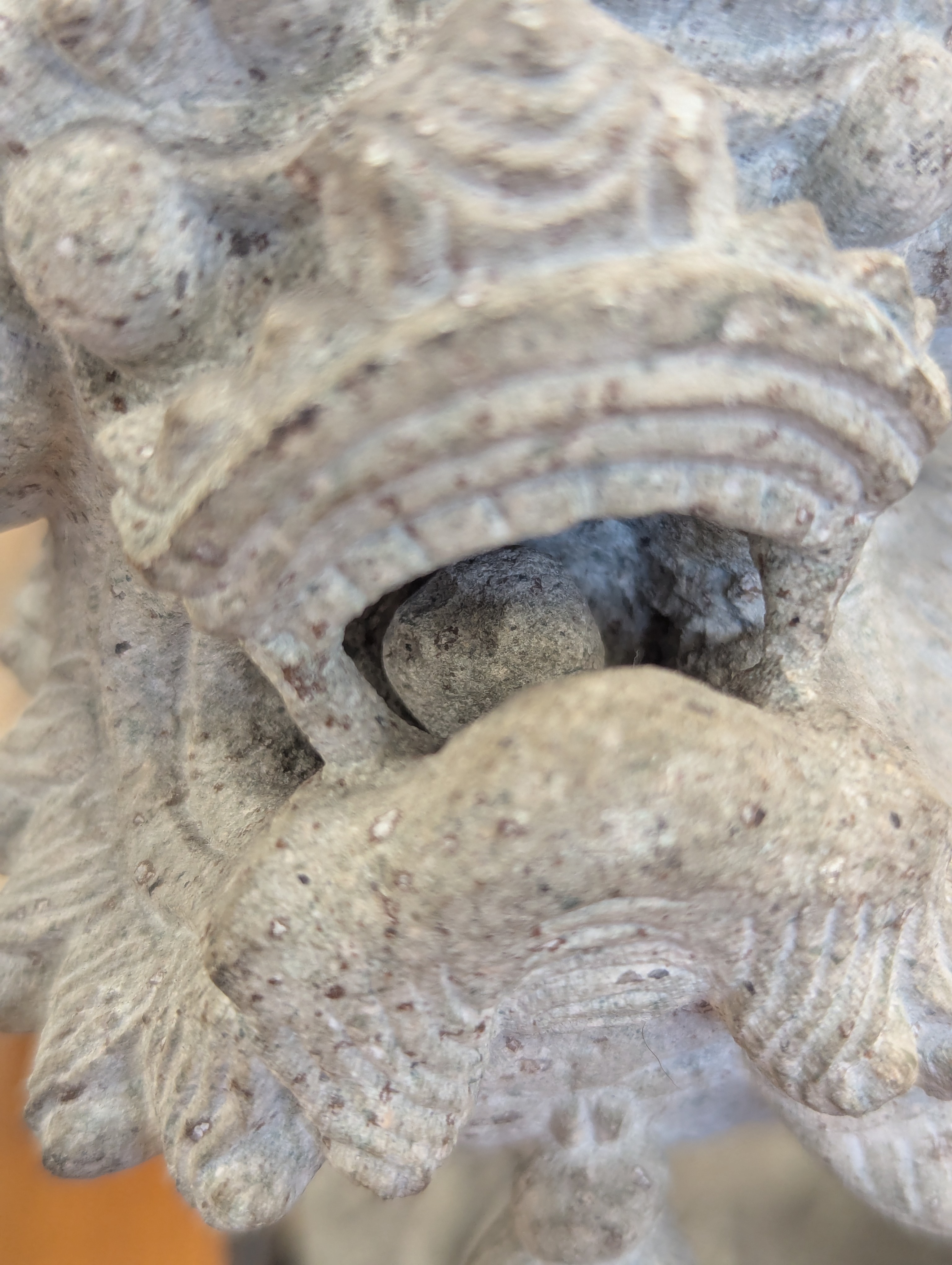 A pair of Chinese composite stone Buddhist temple lions - Image 14 of 37