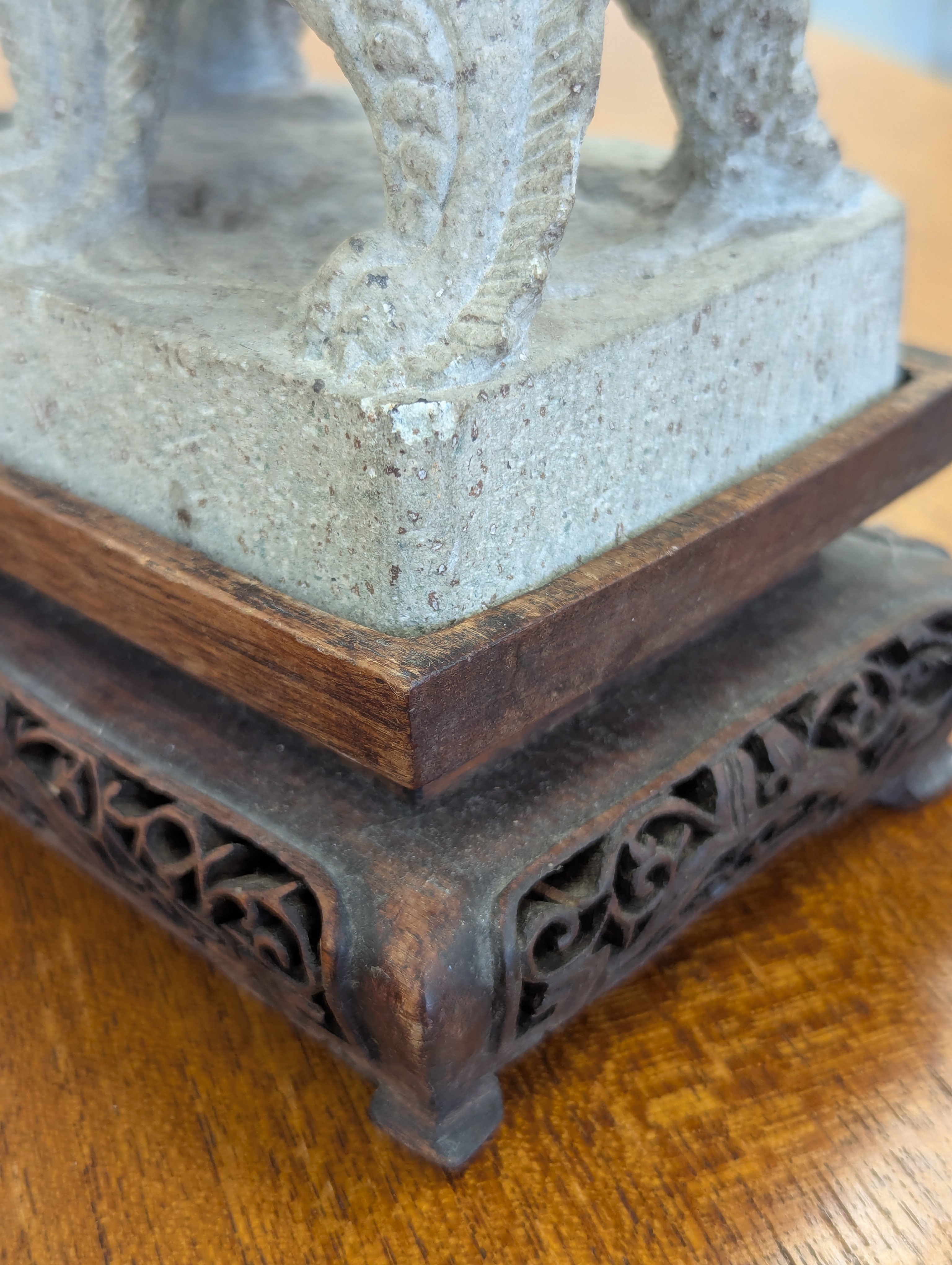 A pair of Chinese composite stone Buddhist temple lions - Image 36 of 37