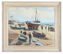 William Scudder (British, 20th Century) 'Cascais, Portugal'