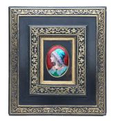 Ernest Blancher (1855-1935), a Limoges panel in gilt wood frame