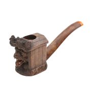 A Black Forest carved tobacco pipe