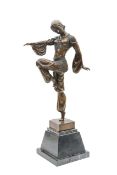 After Chiparus, a bronze figure of a dancer