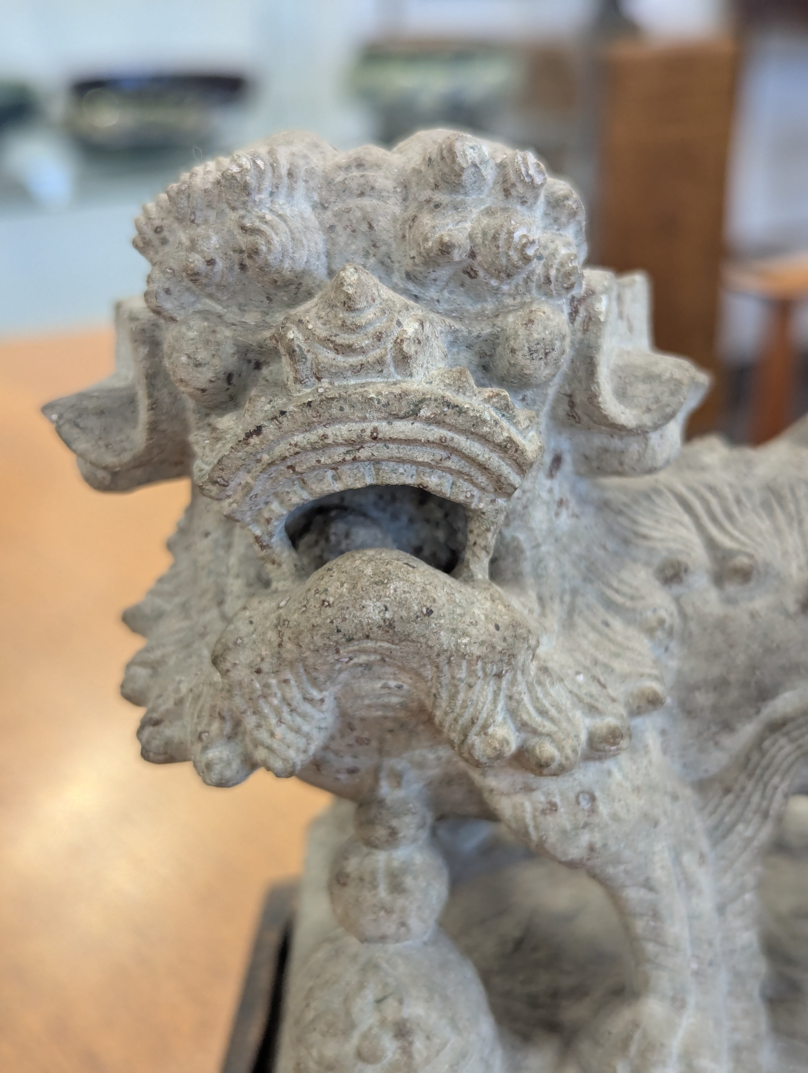 A pair of Chinese composite stone Buddhist temple lions - Image 2 of 37