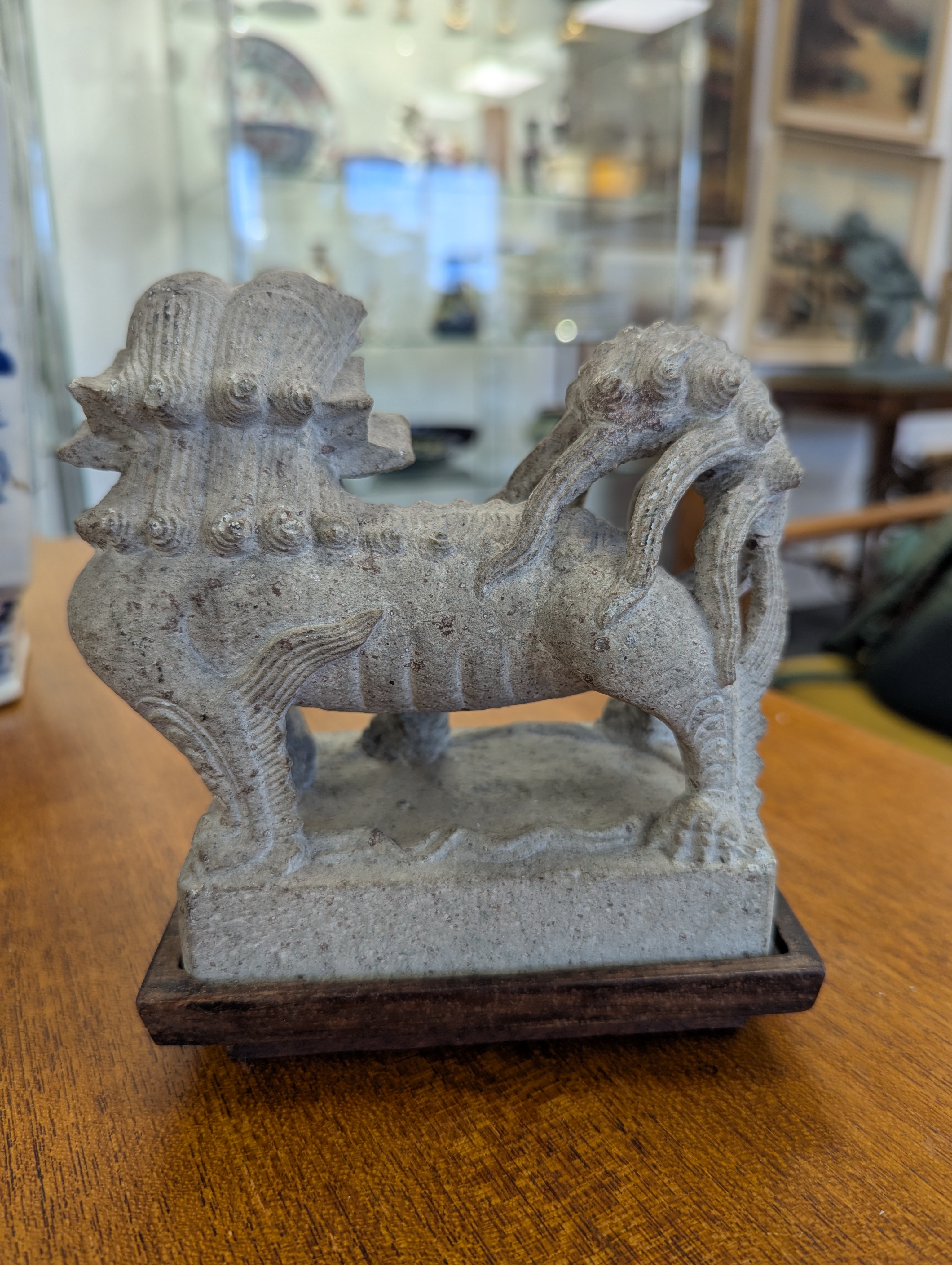A pair of Chinese composite stone Buddhist temple lions - Image 19 of 37