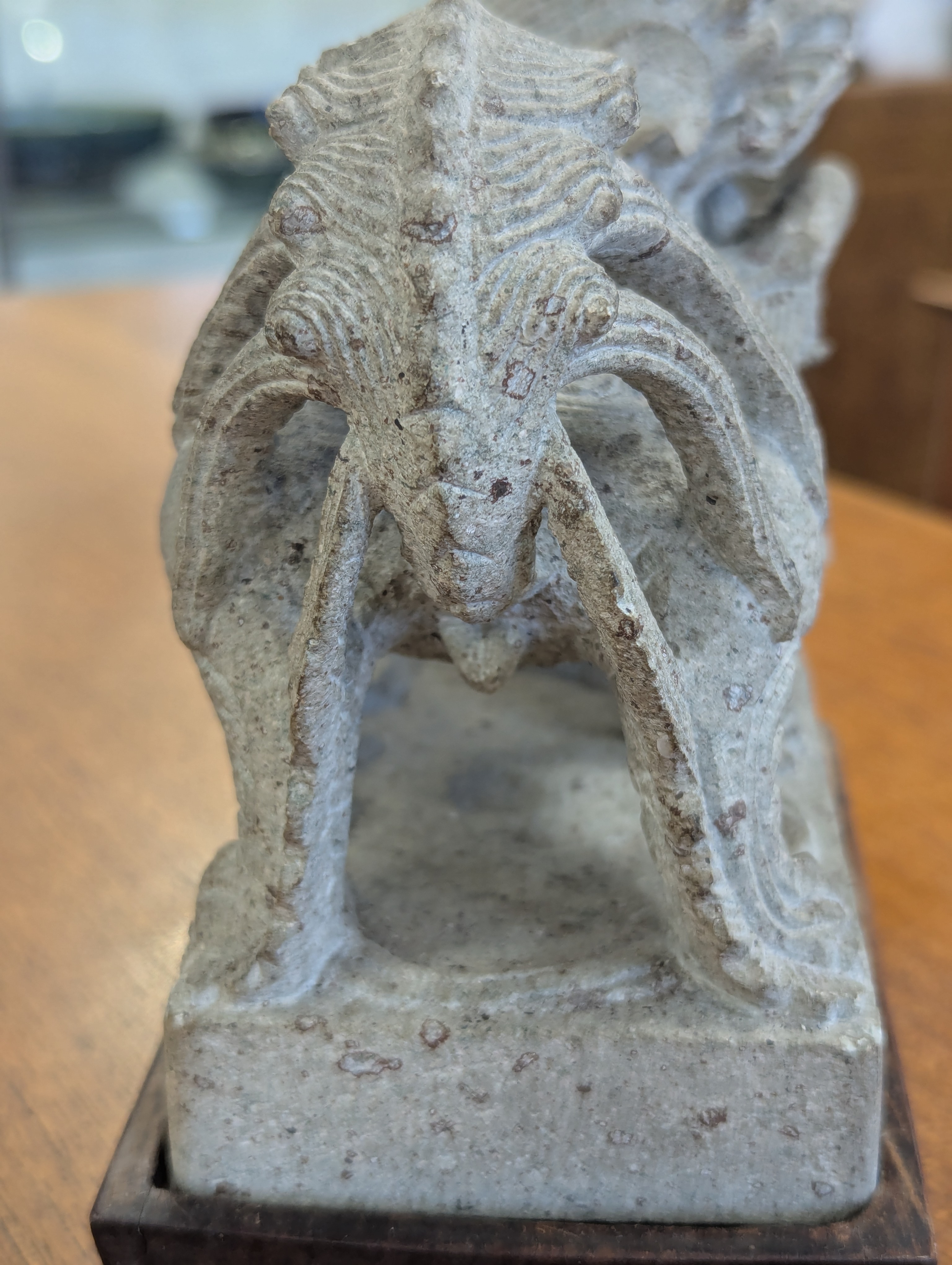 A pair of Chinese composite stone Buddhist temple lions - Image 27 of 37