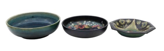 Two William and a Walter Moorcroft pottery bowl