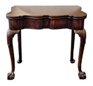 A George II mahogany foldover card table